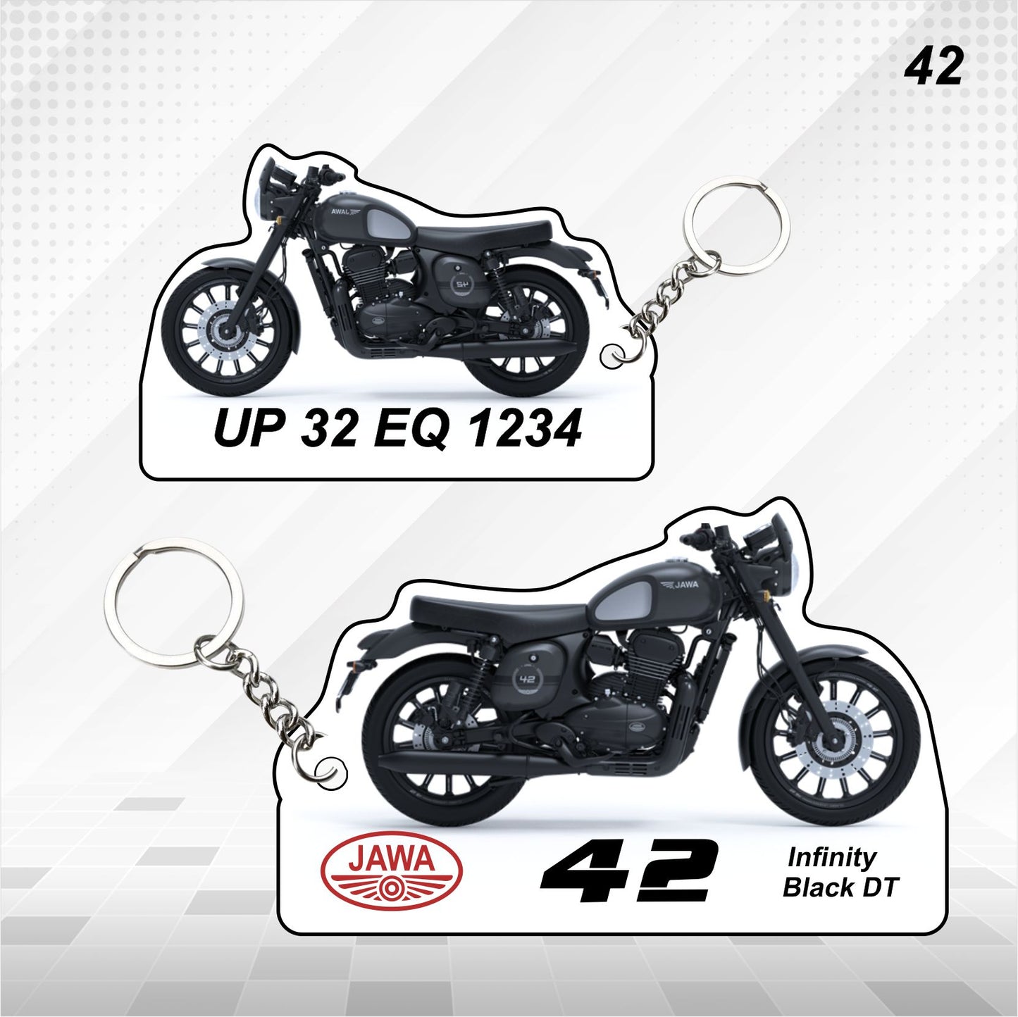 Jawa 42 - Personalized Jawa Keychain - Wood, Acrylic, Metal Printed