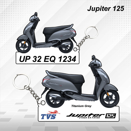 TVS Jupiter 125 - Personalized TVS Keychain - Wood, Acrylic, Metal Printed