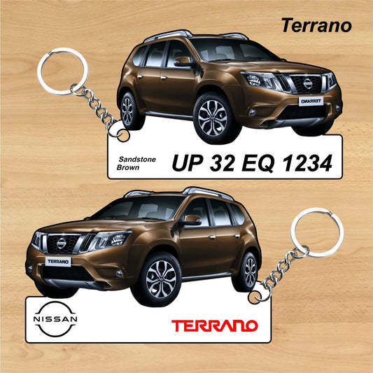Terrano - Personalized Nissan Car Keychain - Wood, Acrylic, Metal Printed