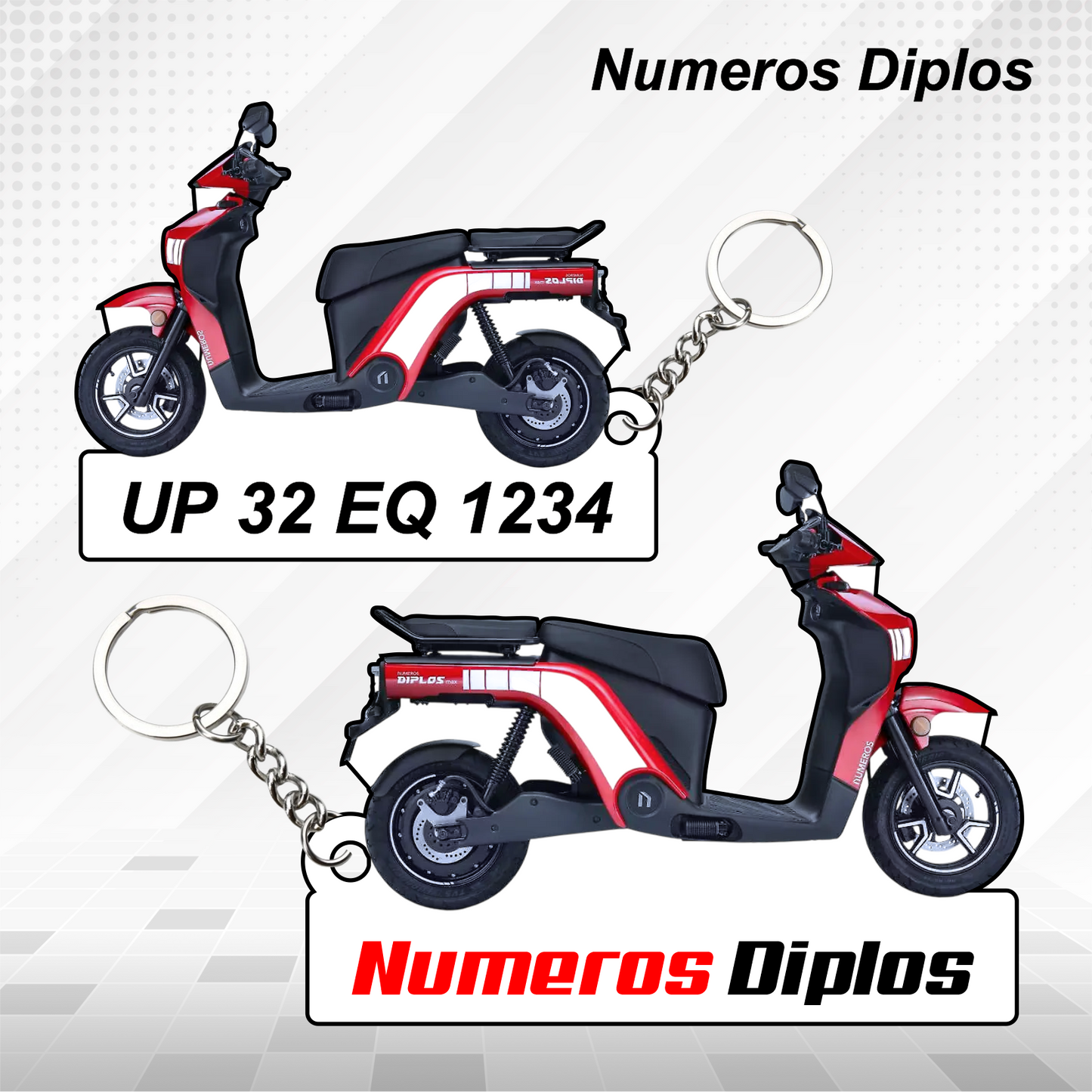 Numeros Scooters - All Models - Personalized Numeros Printed Keychain