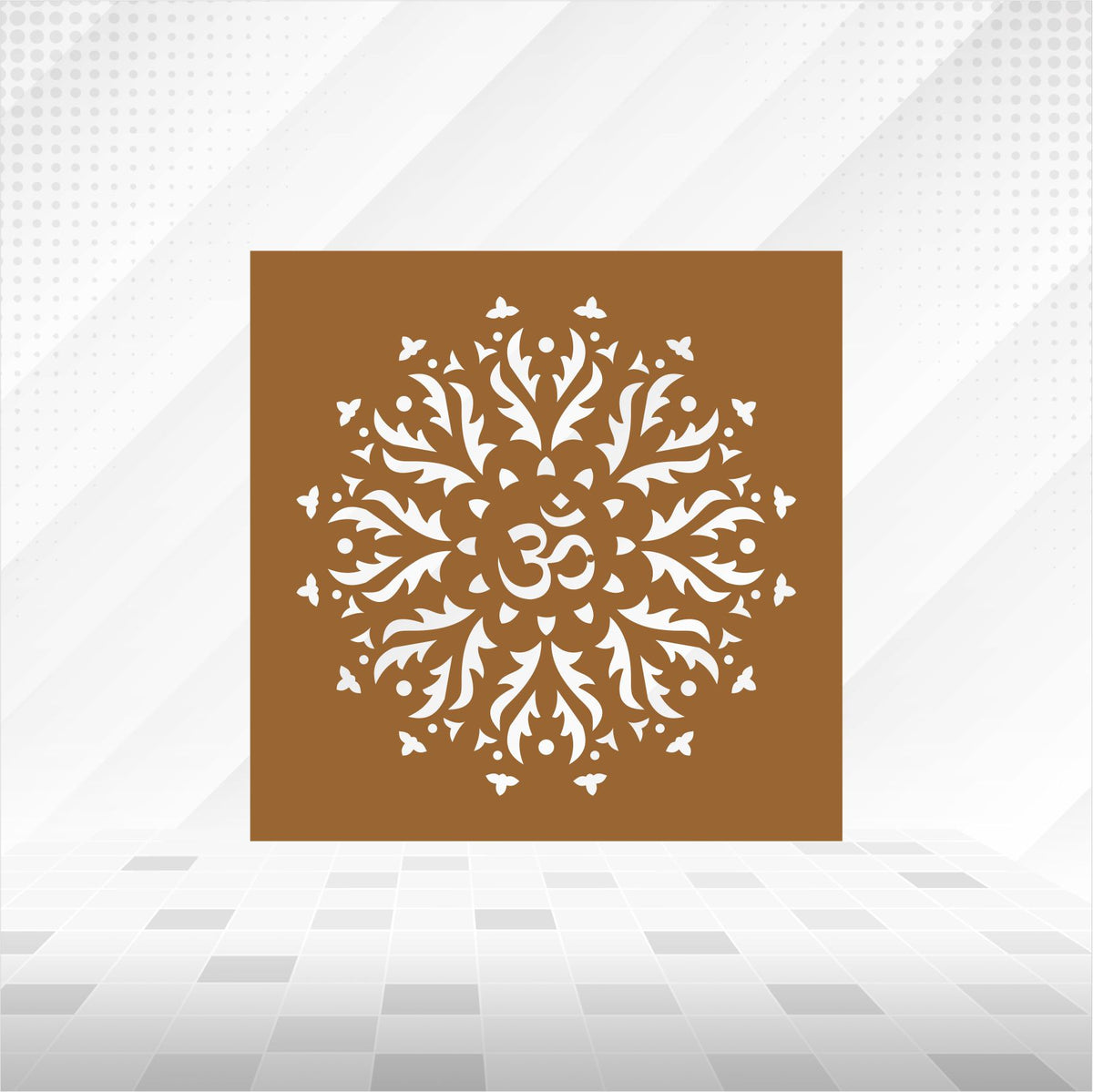 Om Leaf Motif Mandala CNC Jaali Panel