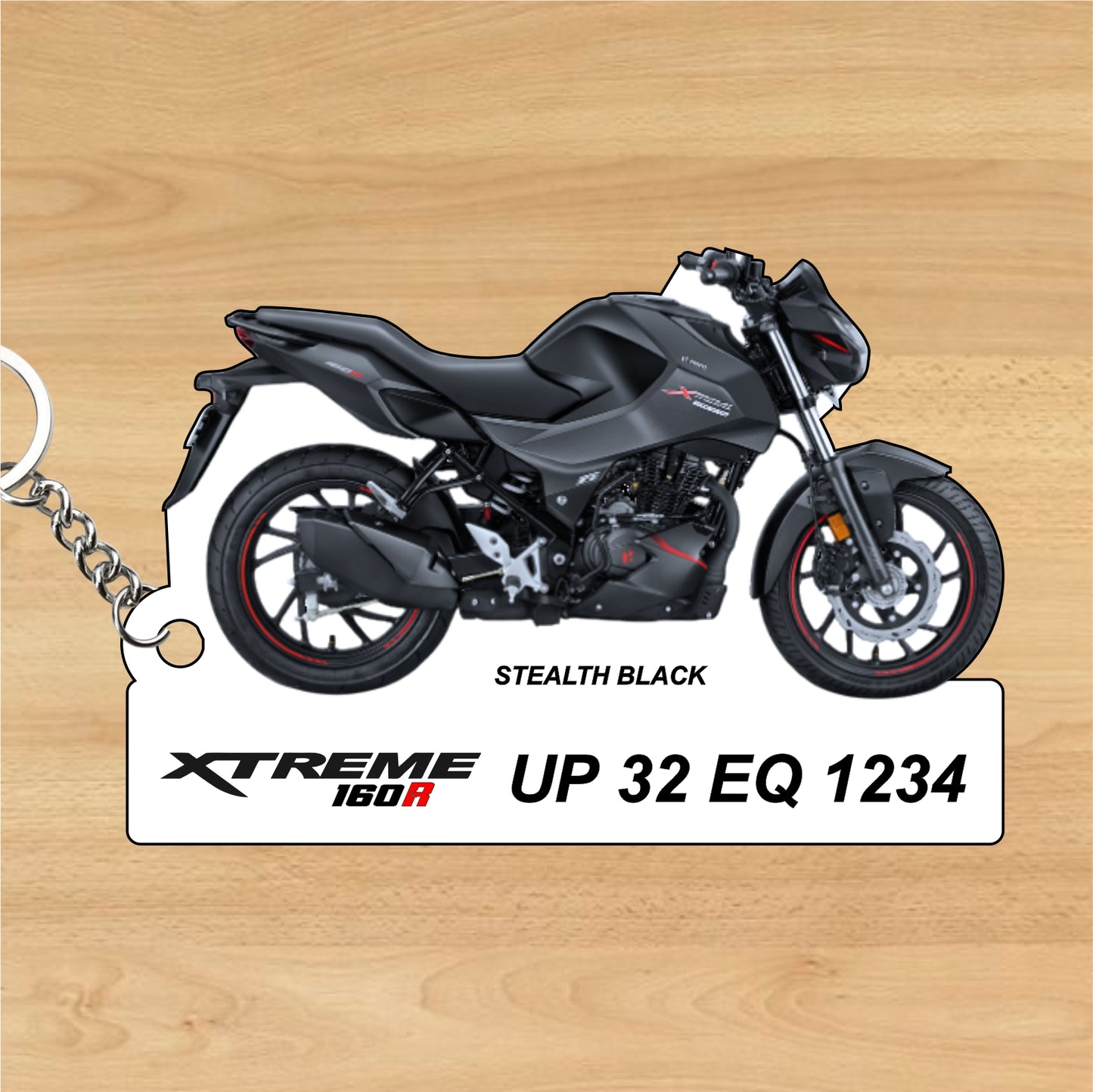 Hero Xtreme 160R - Personalized Hero Keychain - Wood, Acrylic, Metal Printed