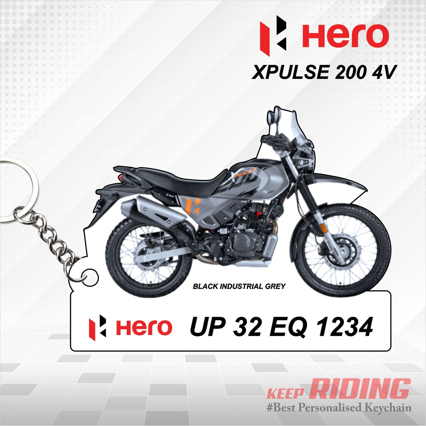 Hero XPULSE 200 4V - Personalized Hero Keychain - Wood, Acrylic, Metal Printed