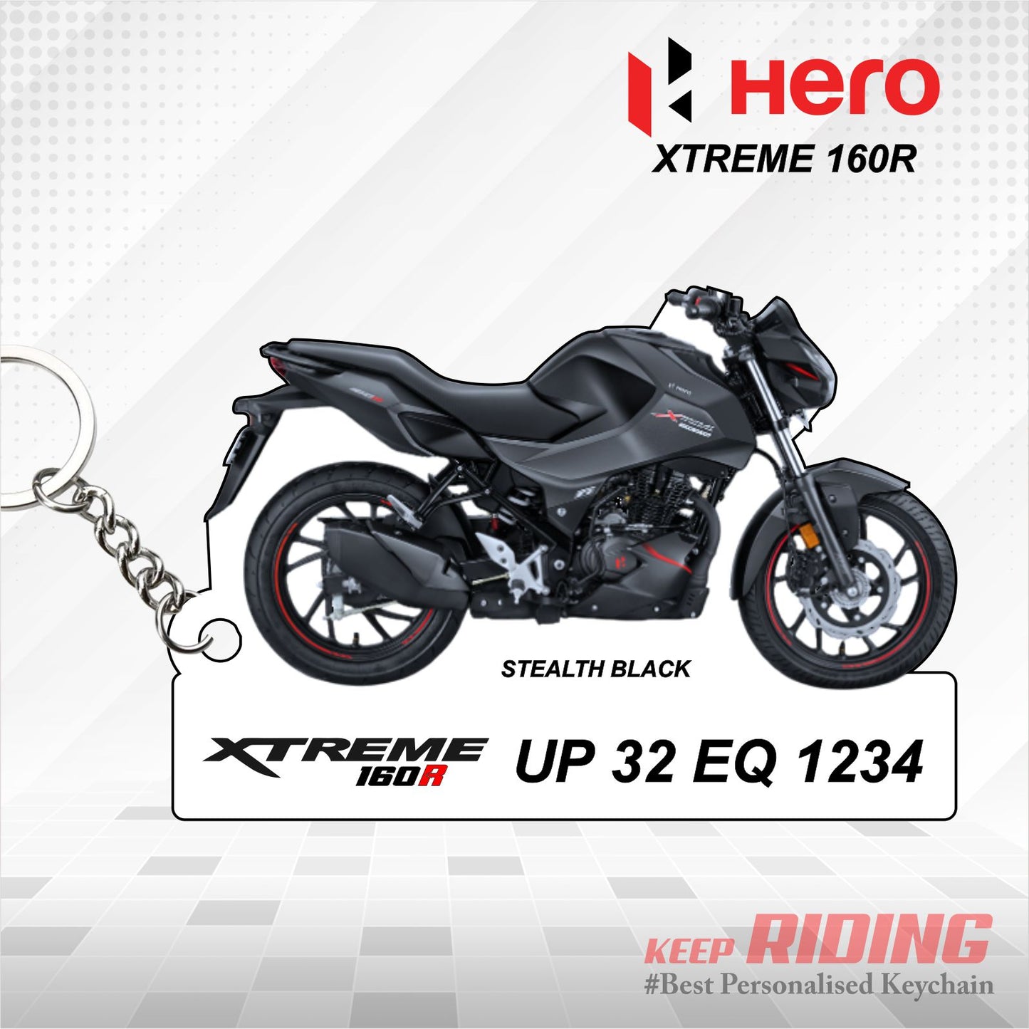 Hero Xtreme 160R - Personalized Hero Keychain - Wood, Acrylic, Metal Printed
