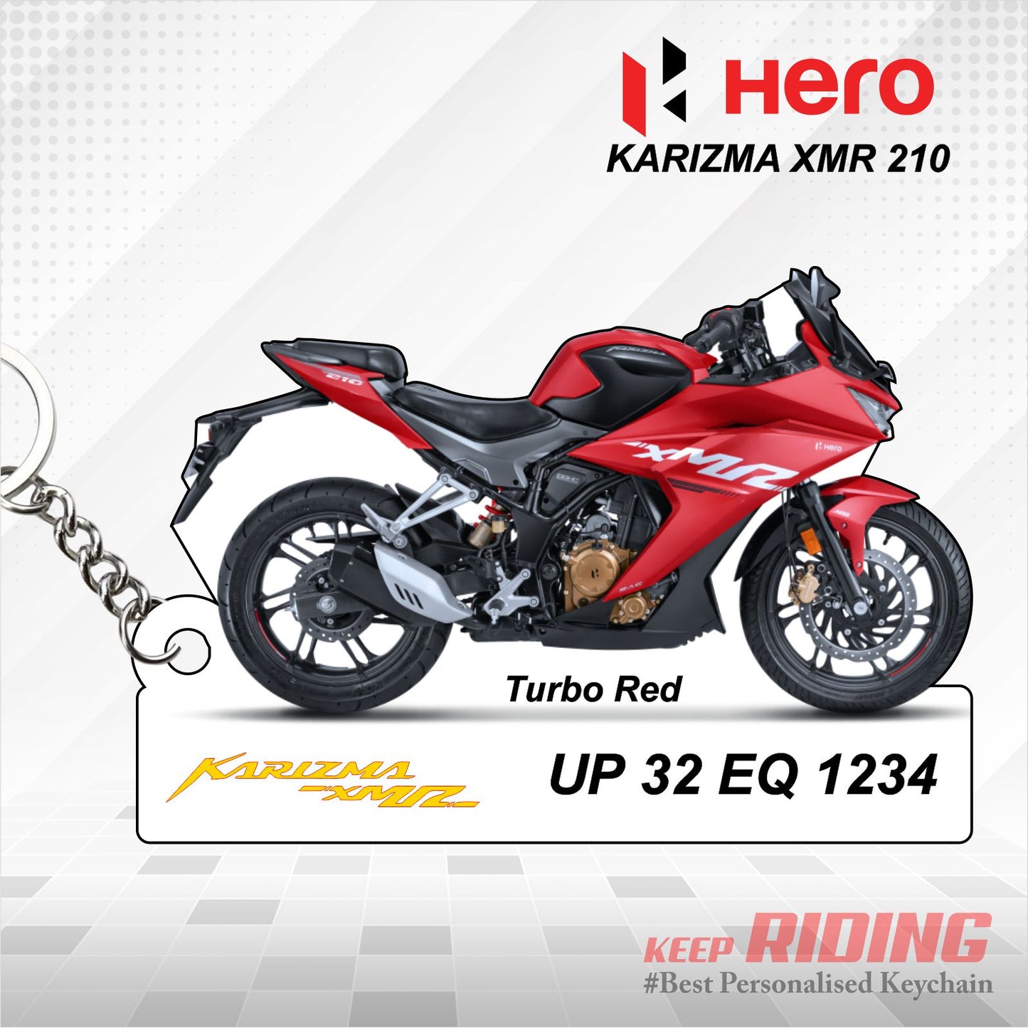 Karizma XMR 210 CC - Personalized Hero Keychain - Wood, Acrylic, Metal Printed