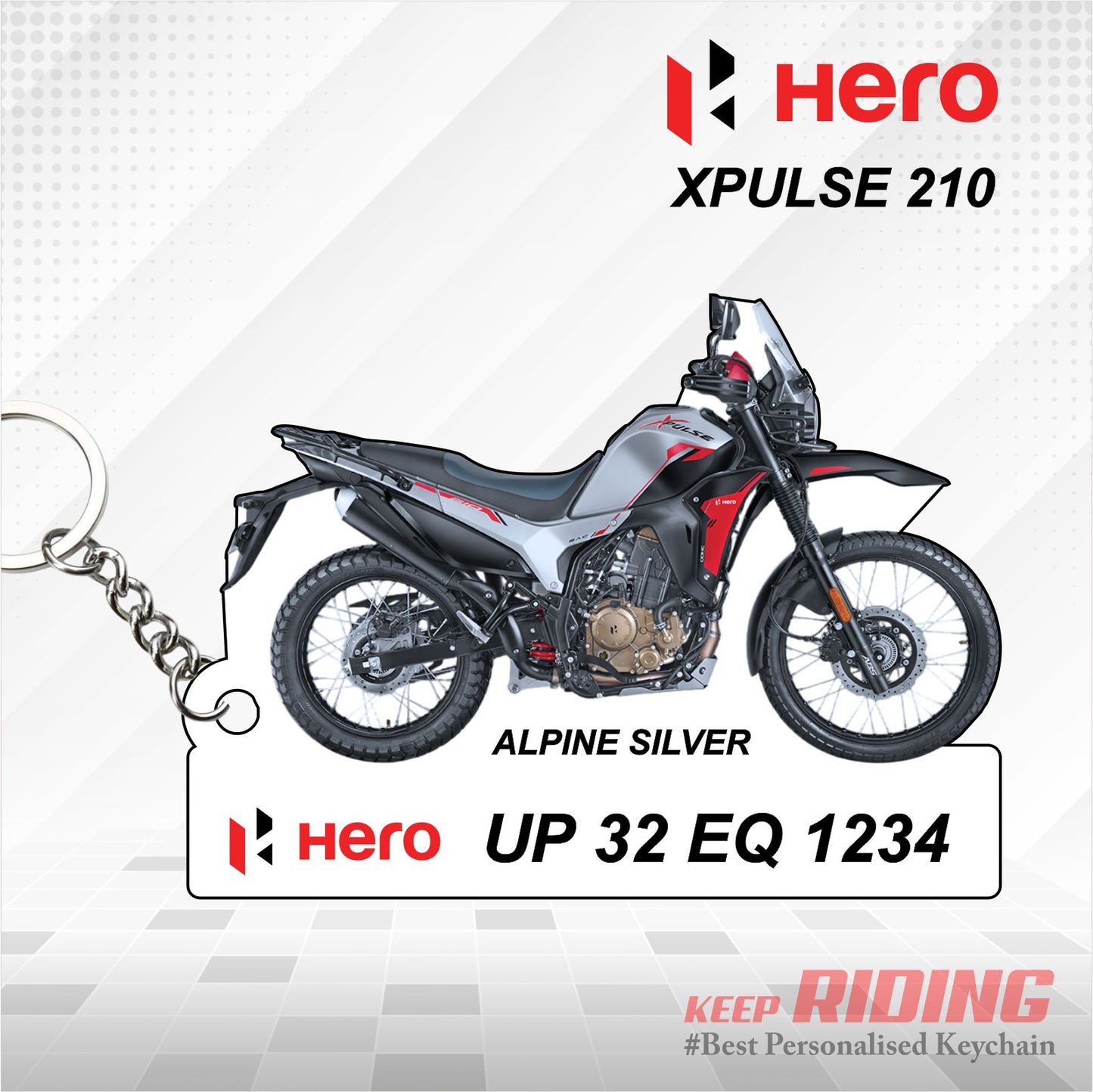 Hero XPULSE 210 - Personalized Hero Keychain - Wood, Acrylic, Metal Printed