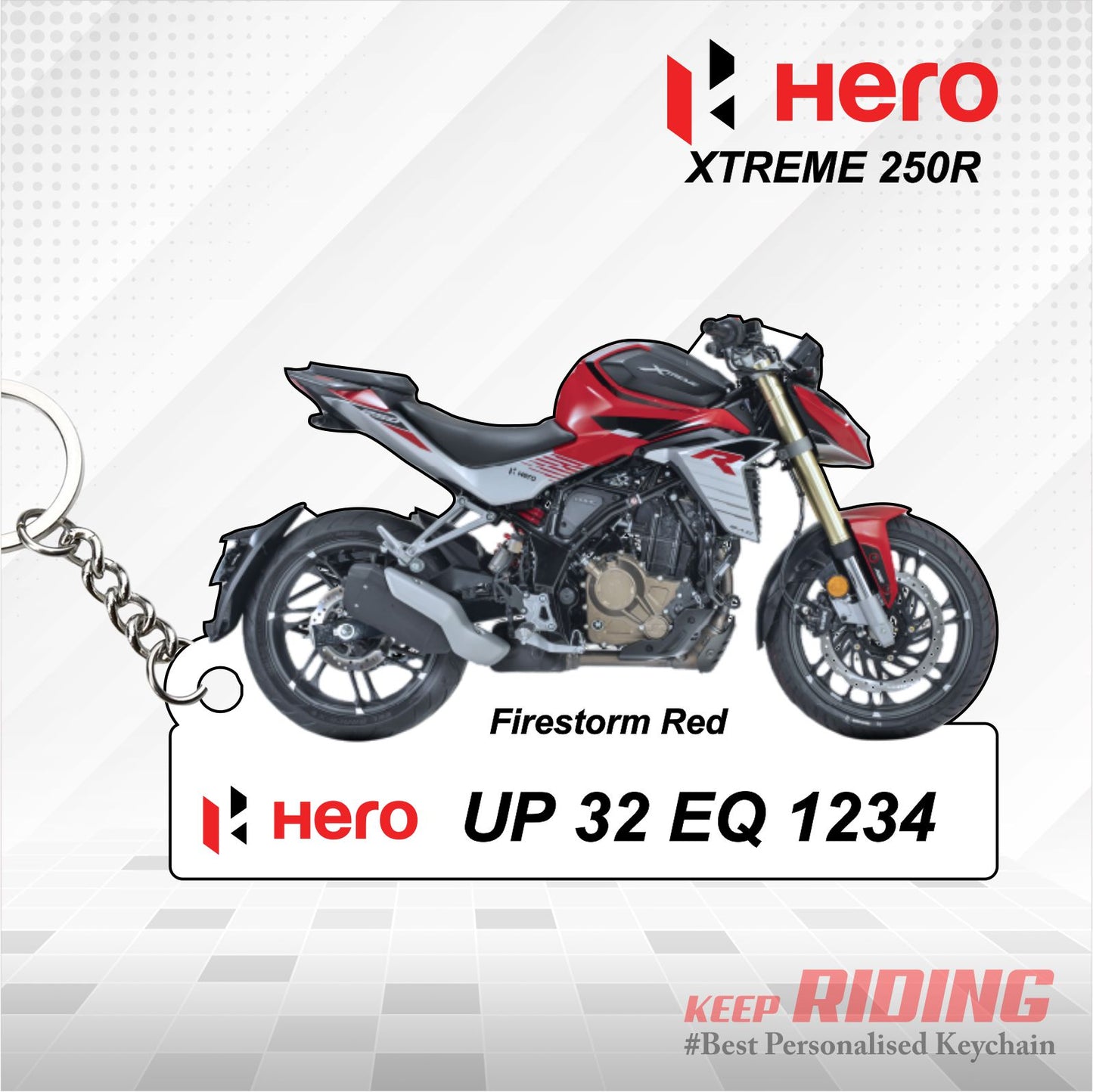 Hero Xtreme 250R - Personalized Hero Keychain - Wood, Acrylic, Metal Printed