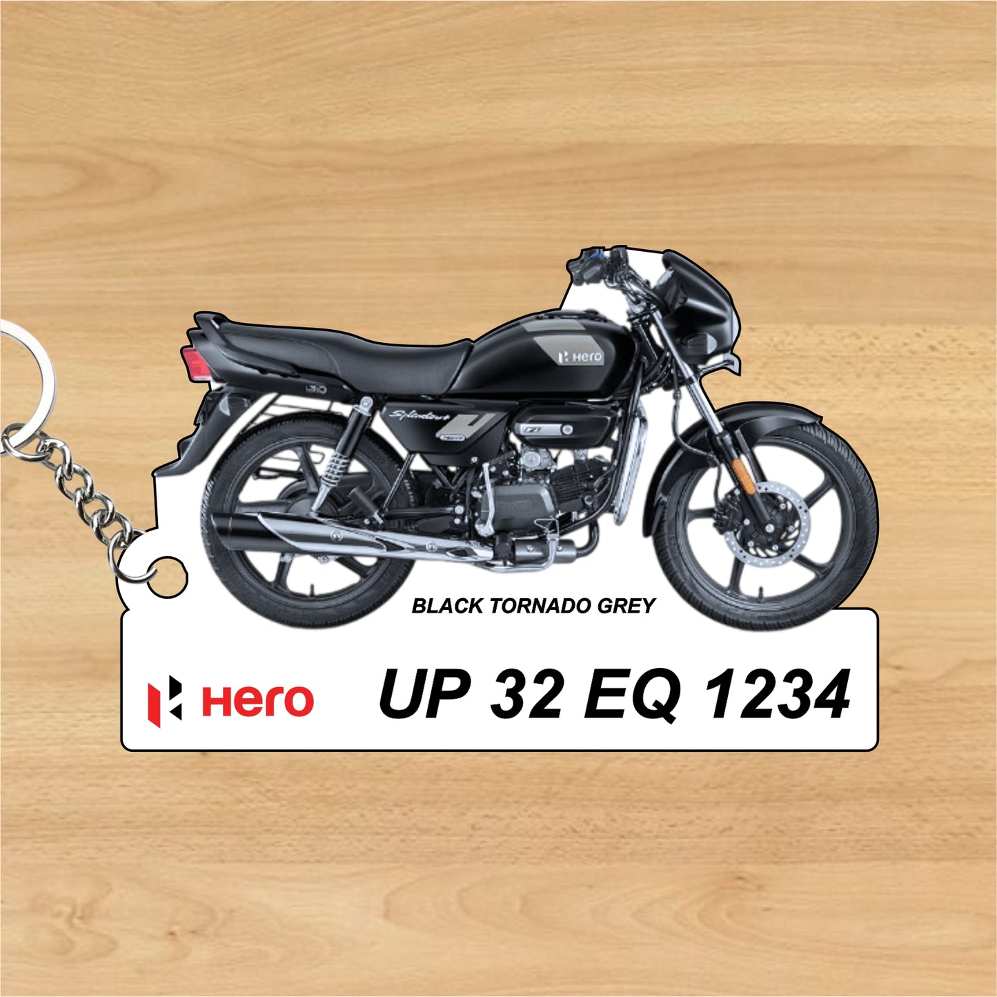 Hero Splendor+ Xtec - Personalized Hero Keychain - Wood, Acrylic, Metal Printed