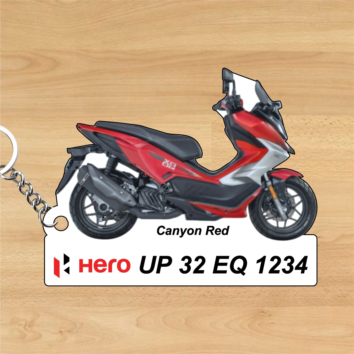 Hero Xoom 160 - Personalized Hero Keychain - Wood, Acrylic, Metal Printed
