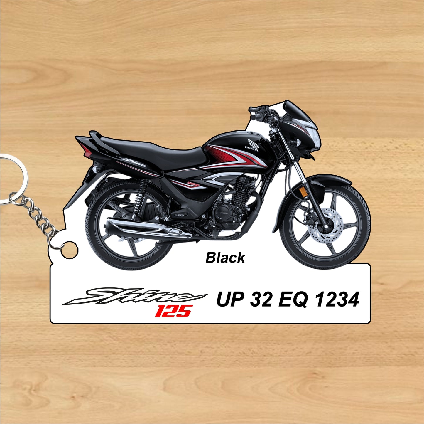 Shine 125 - Personalized Honda Keychain - Wood, Acrylic, Metal Printed