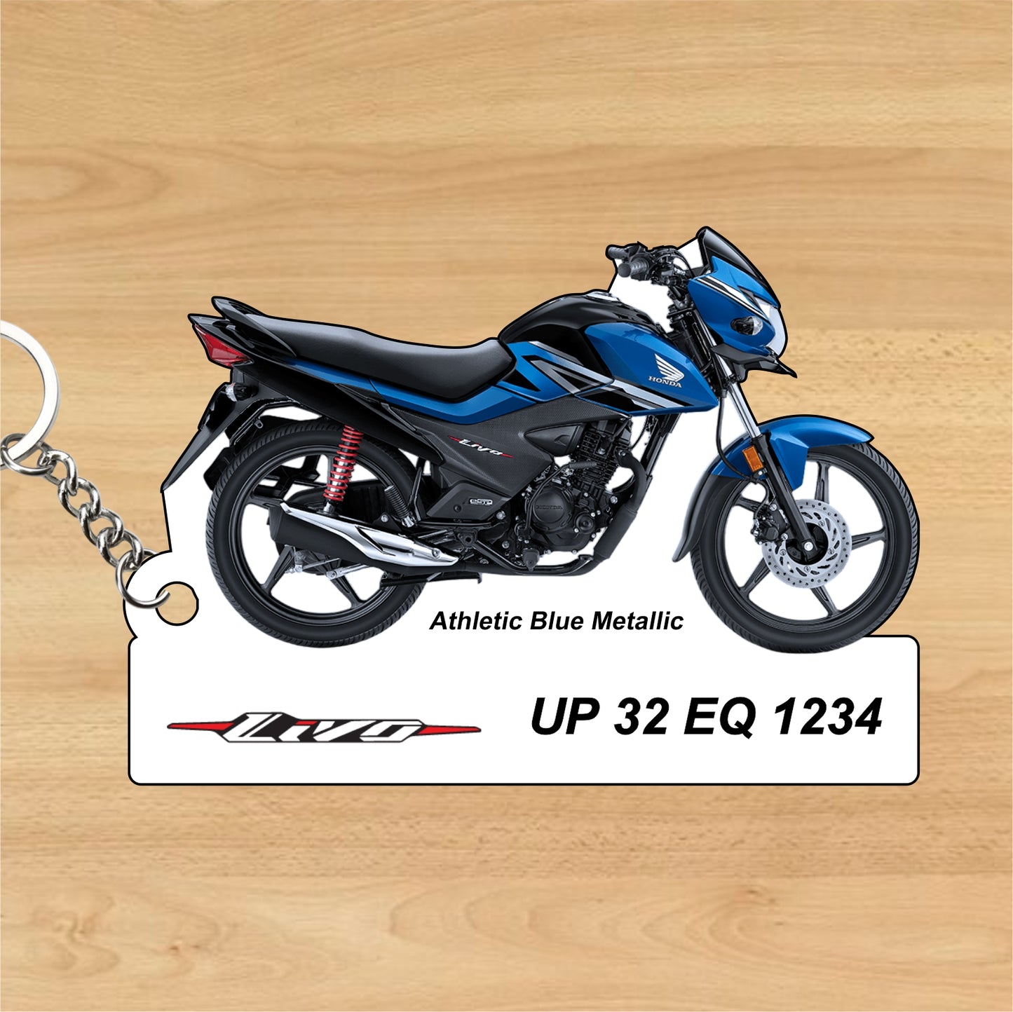 Livo - Personalized Honda Keychain - Wood, Acrylic, Metal Printed