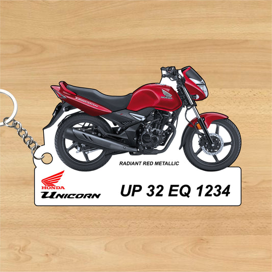 Unicorn - Personalized Honda Keychain - Wood, Acrylic, Metal Printed