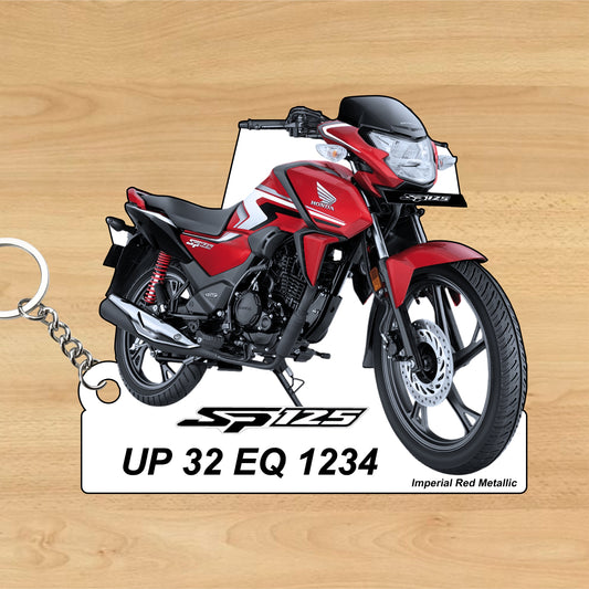 SP 125 - Personalized Honda Keychain - Wood, Acrylic, Metal Printed