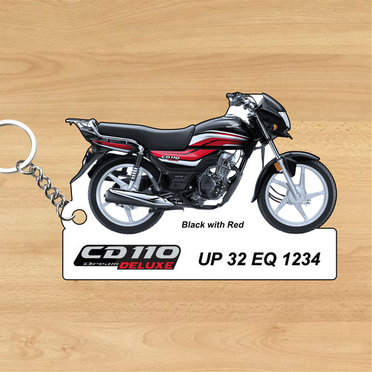 CD 110 Dream - Personalized Honda Keychain - Wood, Acrylic, Metal Printed