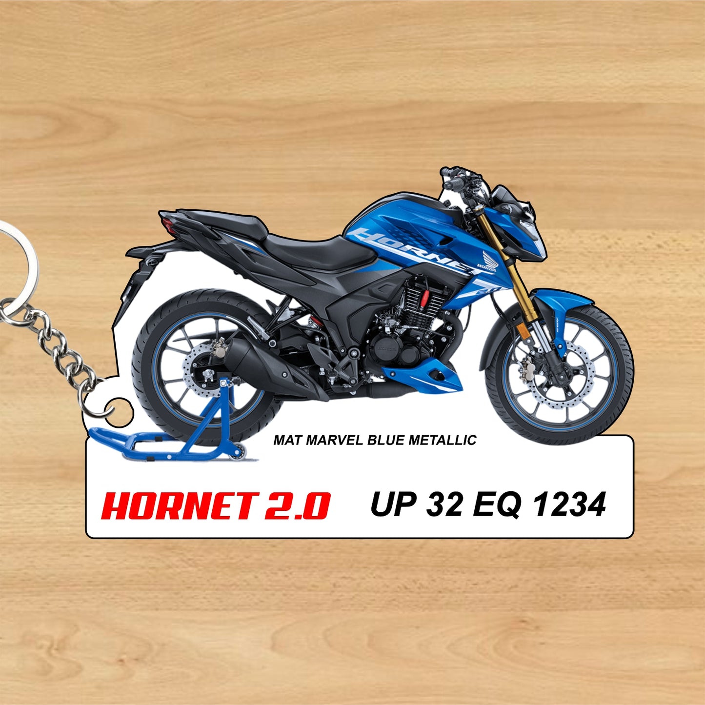 Hornet 2.0 - Personalized Honda Keychain - Wood, Acrylic, Metal Printed