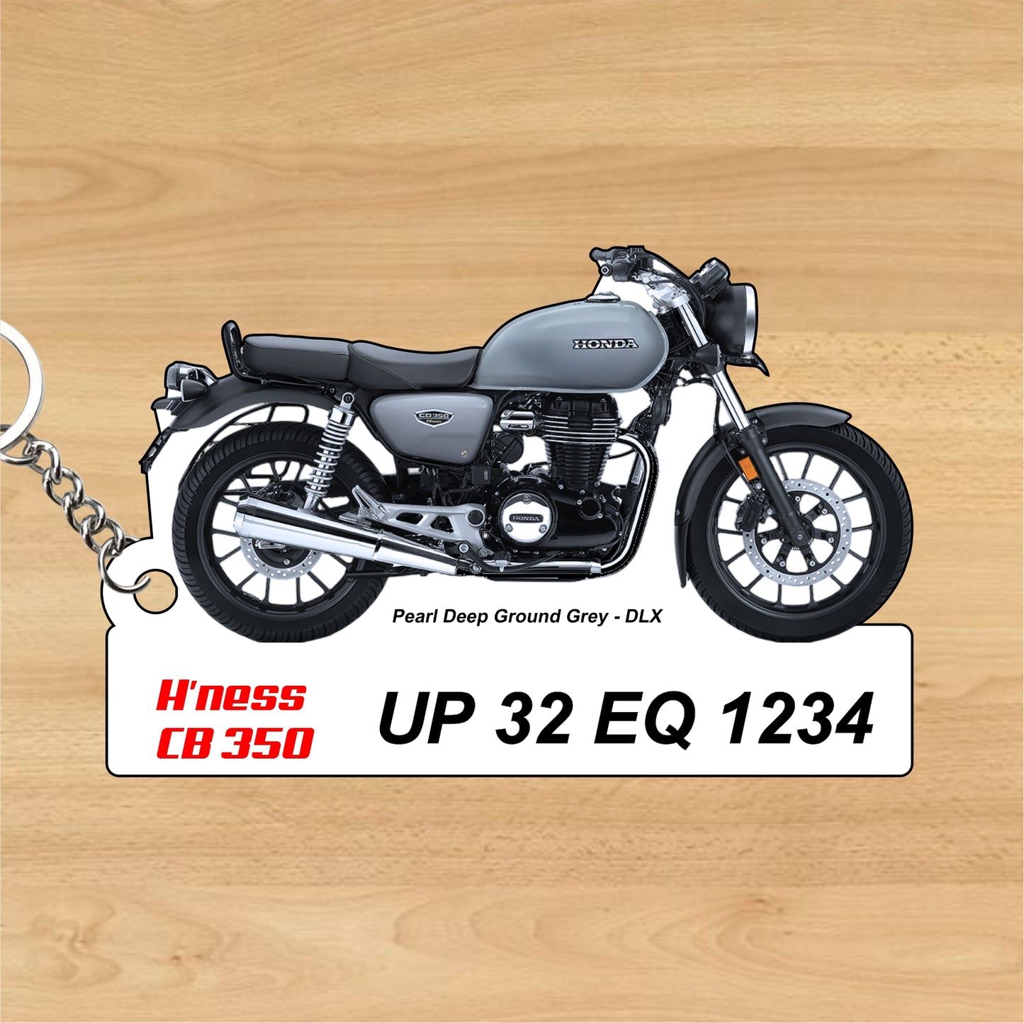 H'ness CB 350 - Personalized Honda Keychain - Wood, Acrylic, Metal Printed