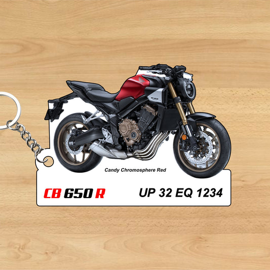 CB 650 R - Personalized Honda Keychain - Wood, Acrylic, Metal Printed
