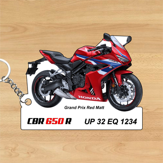 CBR 650 R - Personalized Honda Keychain - Wood, Acrylic, Metal Printed