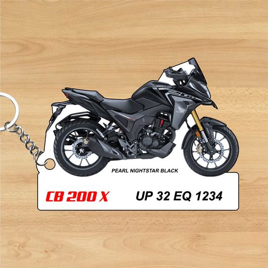 CB 200X - Personalized Honda Keychain - Wood, Acrylic, Metal Printed