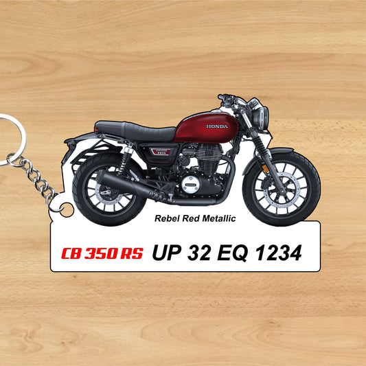 CB 350 RS - Personalized Honda Keychain - Wood, Acrylic, Metal Printed