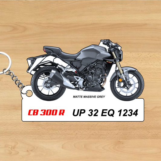 CB 300 R - Personalized Honda Keychain - Wood, Acrylic, Metal Printed