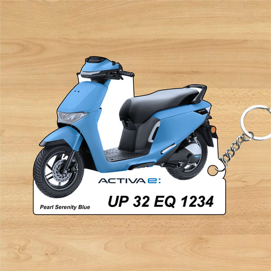 Activa E (Electric)  - Personalized Honda Keychain - Wood, Acrylic, Metal Printed
