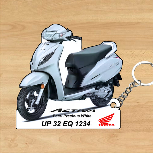 Activa - Personalized Honda Keychain - Wood, Acrylic, Metal Printed