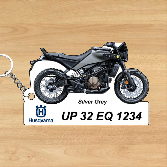 Svartpilen 401 - Personalized Husqvarna Keychain - Wood, Acrylic, Metal Printed