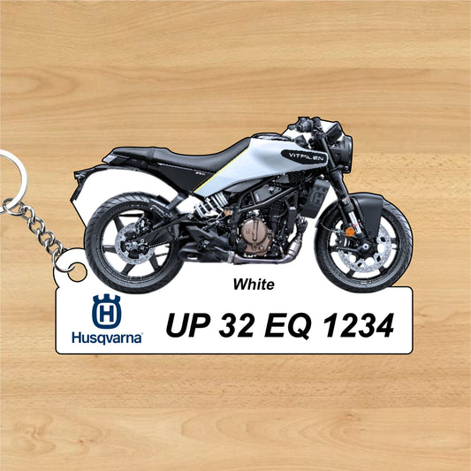 Vitpilen 250 - Personalized Husqvarna Keychain - Wood, Acrylic, Metal Printed