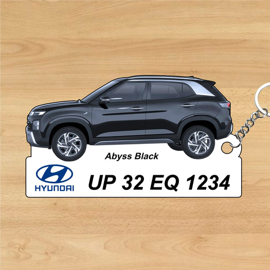Creta - Personalized Hyundai Car Keychain - Wood, Acrylic, Metal Printed