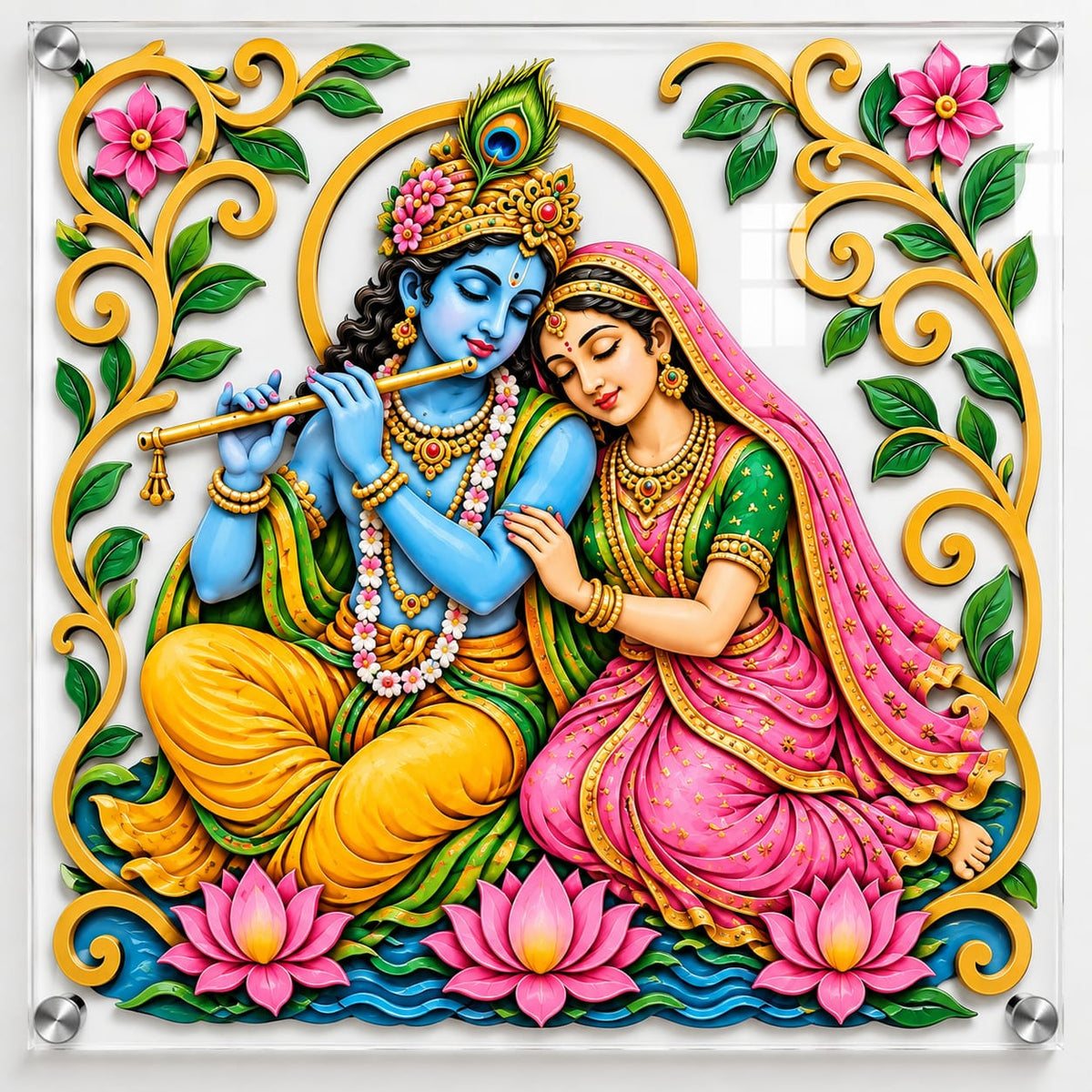 Radha Krishna UV Printed Acrylic Wall Art - Design-AUV-2