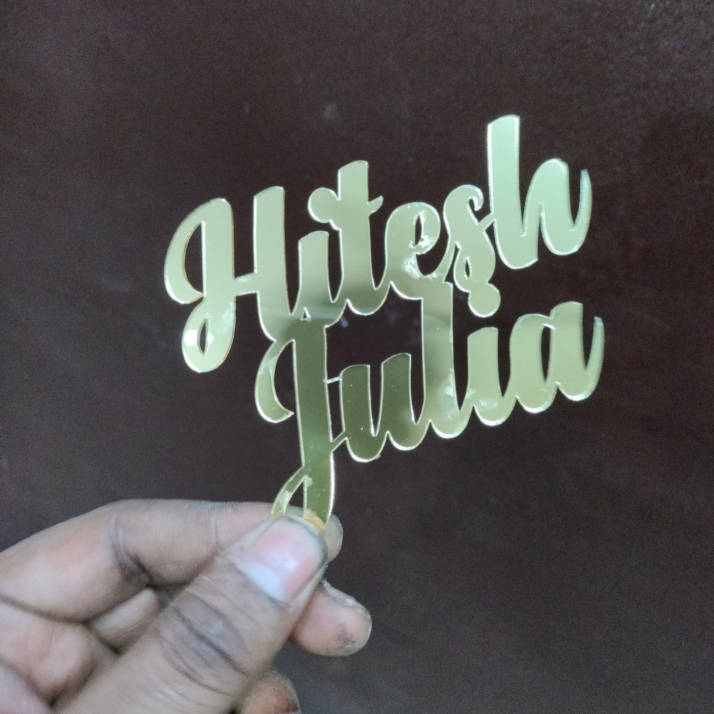 Customized Couple Name Acrylic Cake Topper - Wedding cake Topper