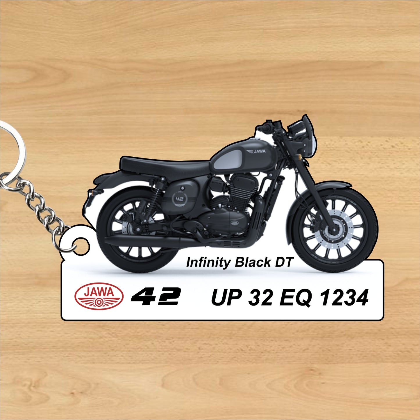 Jawa 42 - Personalized Jawa Keychain - Wood, Acrylic, Metal Printed