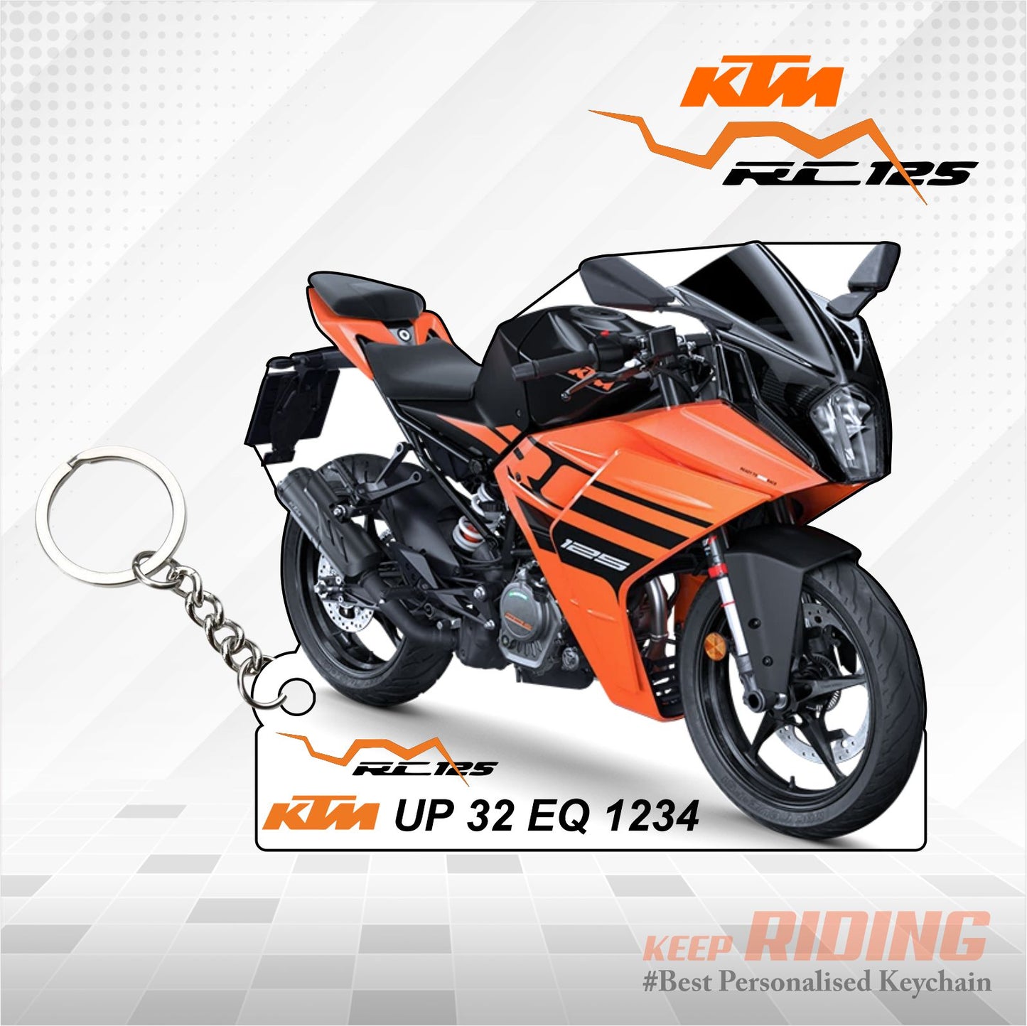 KTM RC 125 - Personalized KTM Keychain - Wood, Acrylic, Metal Printed