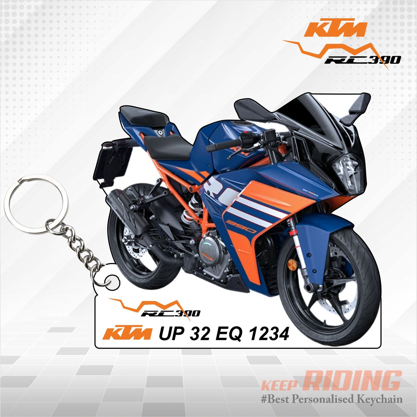 KTM RC 390 - Personalized KTM Keychain - Wood, Acrylic, Metal Printed