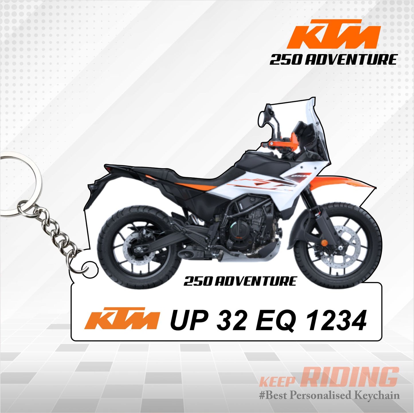 KTM 250 ADVENTURE - Personalized KTM Keychain - Wood, Acrylic, Metal Printed