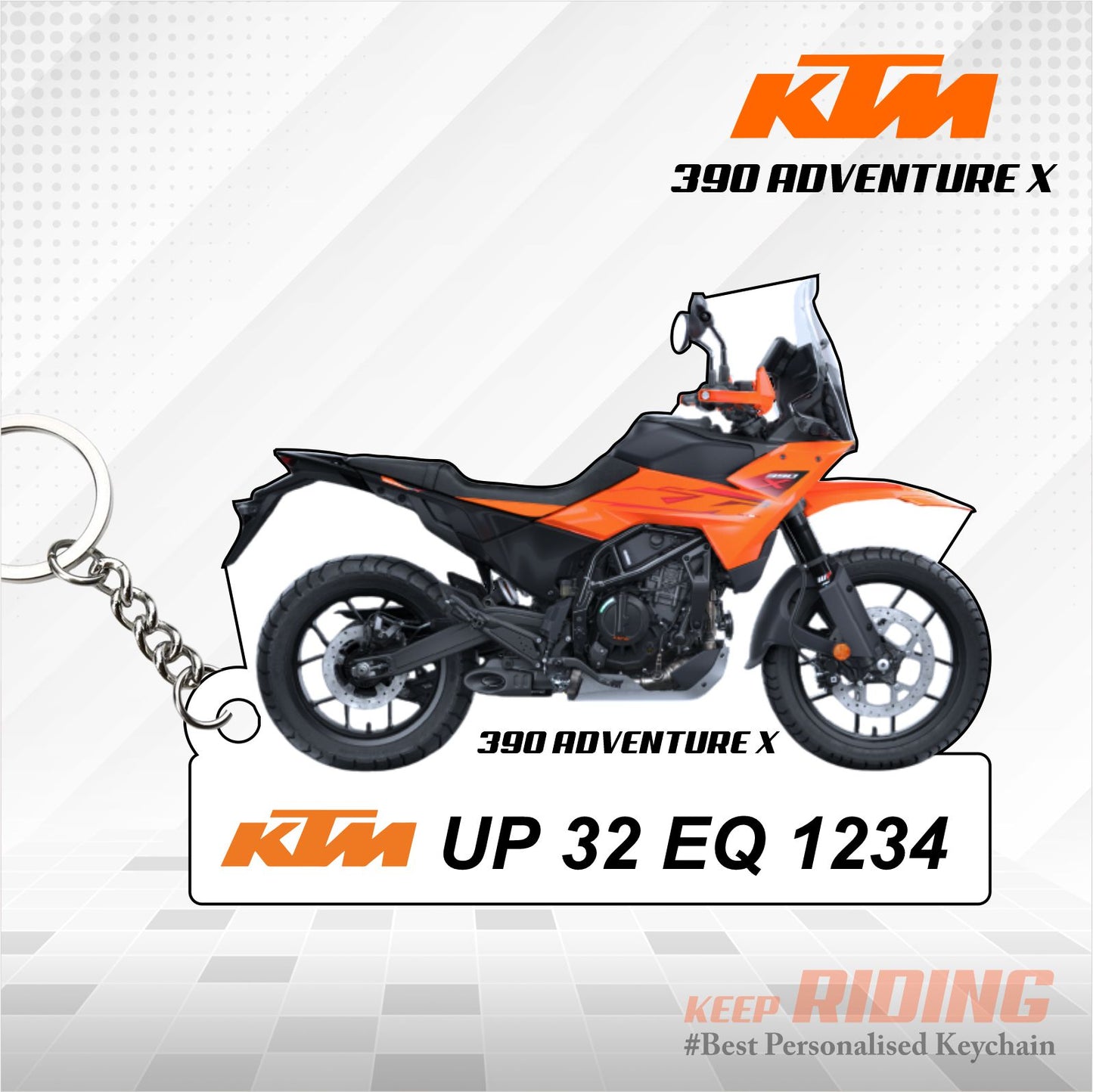KTM 390 Adventure X - Personalized KTM Keychain - Wood, Acrylic, Metal Printed