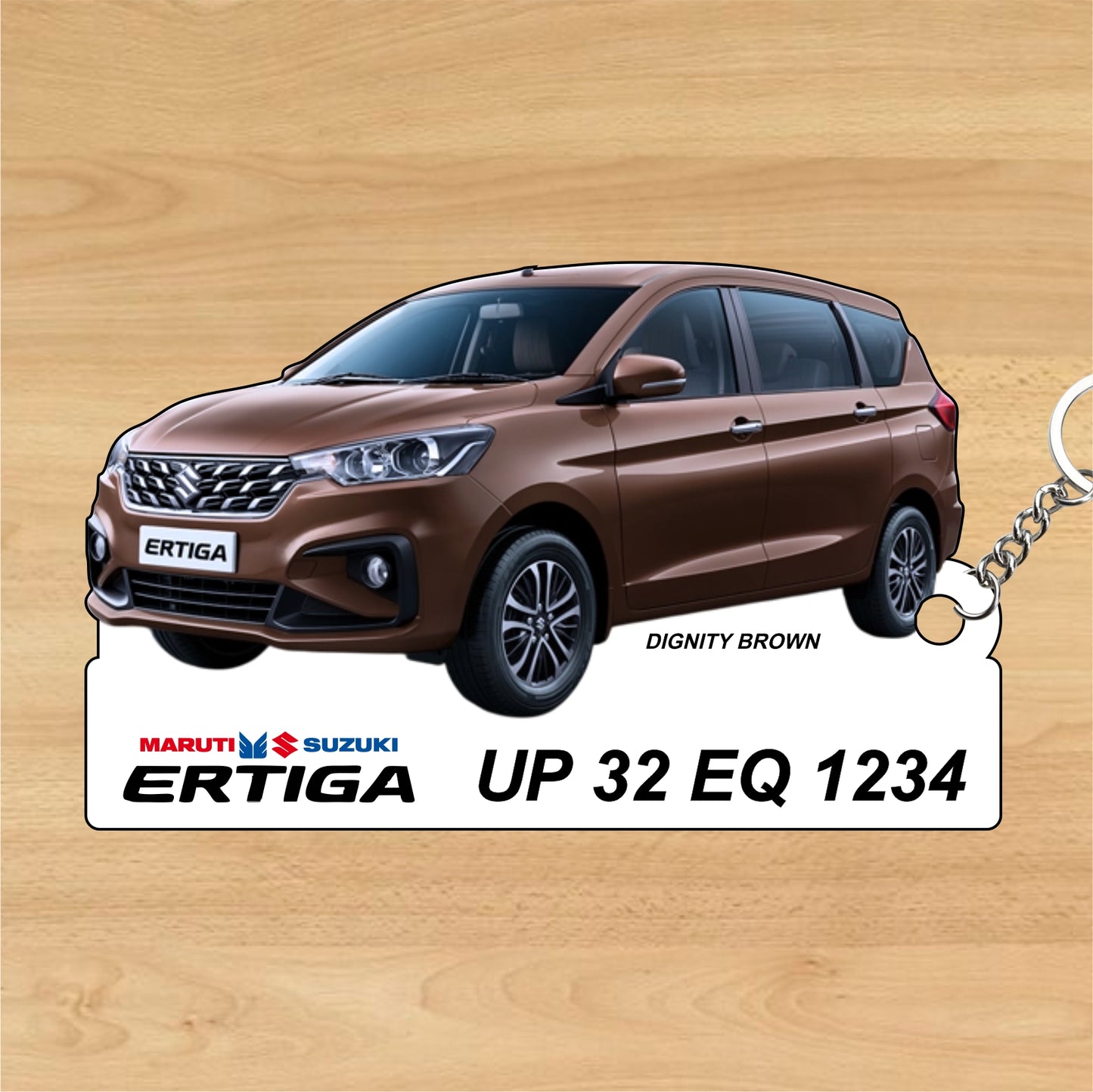 Ertiga - Personalized Maruti Suzuki Keychain - Wood, Acrylic, Metal Printed