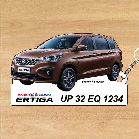Ertiga - Personalized  Maruti Suzuki Keychain - Wood, Acrylic, Metal Printed