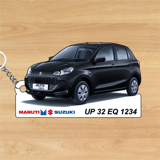 Alto K10 - Personalized  Maruti Suzuki Keychain - Wood, Acrylic, Metal Printed