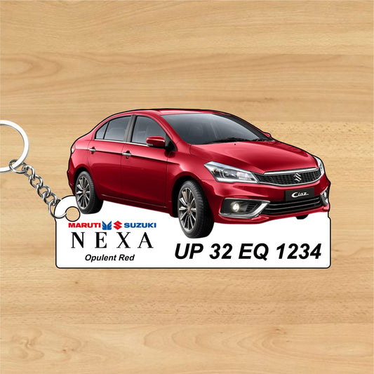 Ciaz - Personalized  Maruti Suzuki Nexa Keychain - Wood, Acrylic, Metal Printed