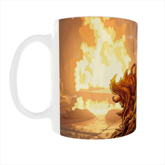 Infernal Demon Wrath Unleashed Printed Ceramic Mug + Keychain Combo