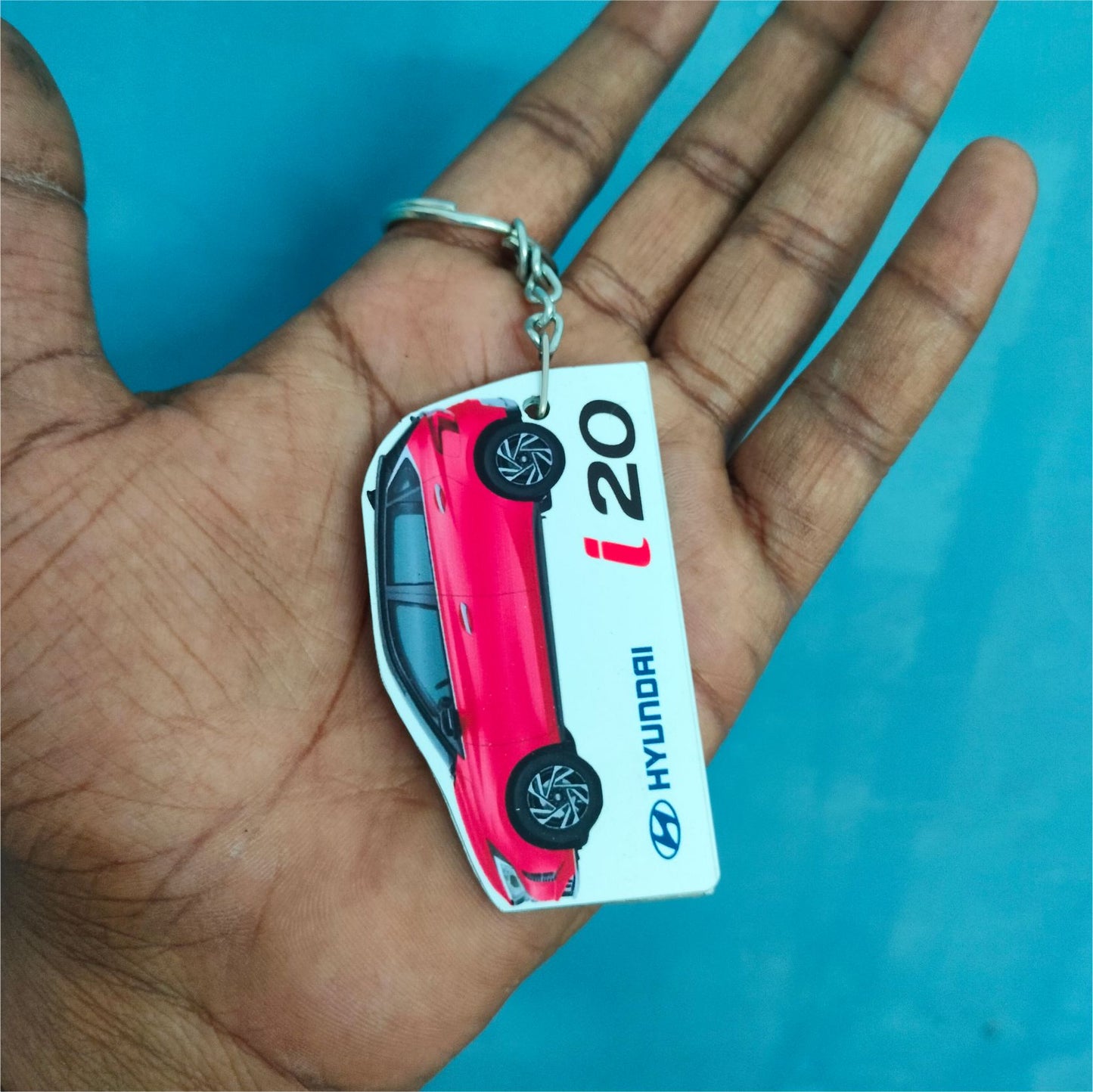 i20 - Personalized Hyundai Car Keychain - Wood, Acrylic, Metal Printed