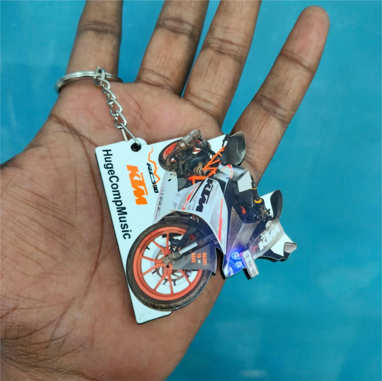 RC 390 - Personalized KTM Keychain - Wood, Acrylic, Metal Printed