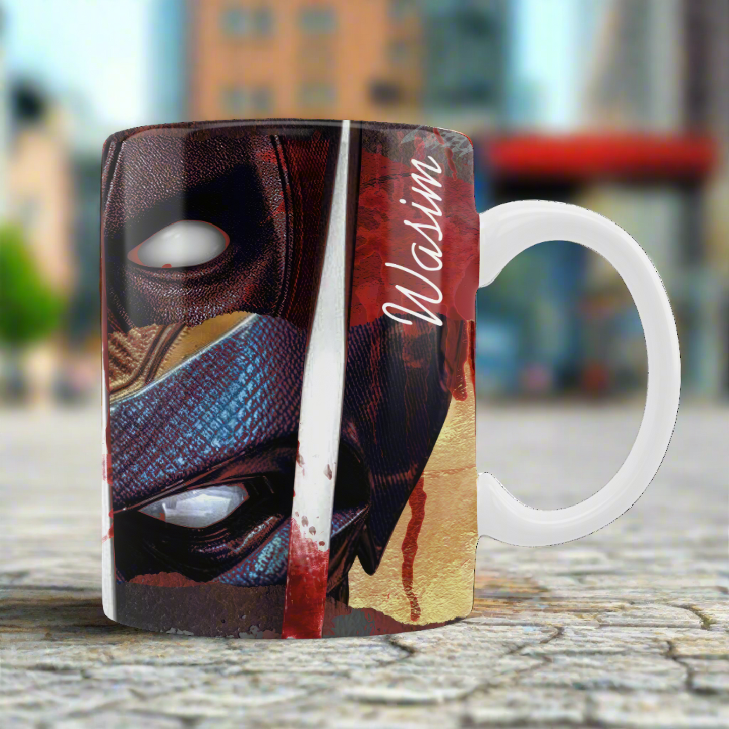 Mercs Unleashed: Deadpool vs Wolverine 2024 Limited Edition Printed Ceramic Mug + Keychain