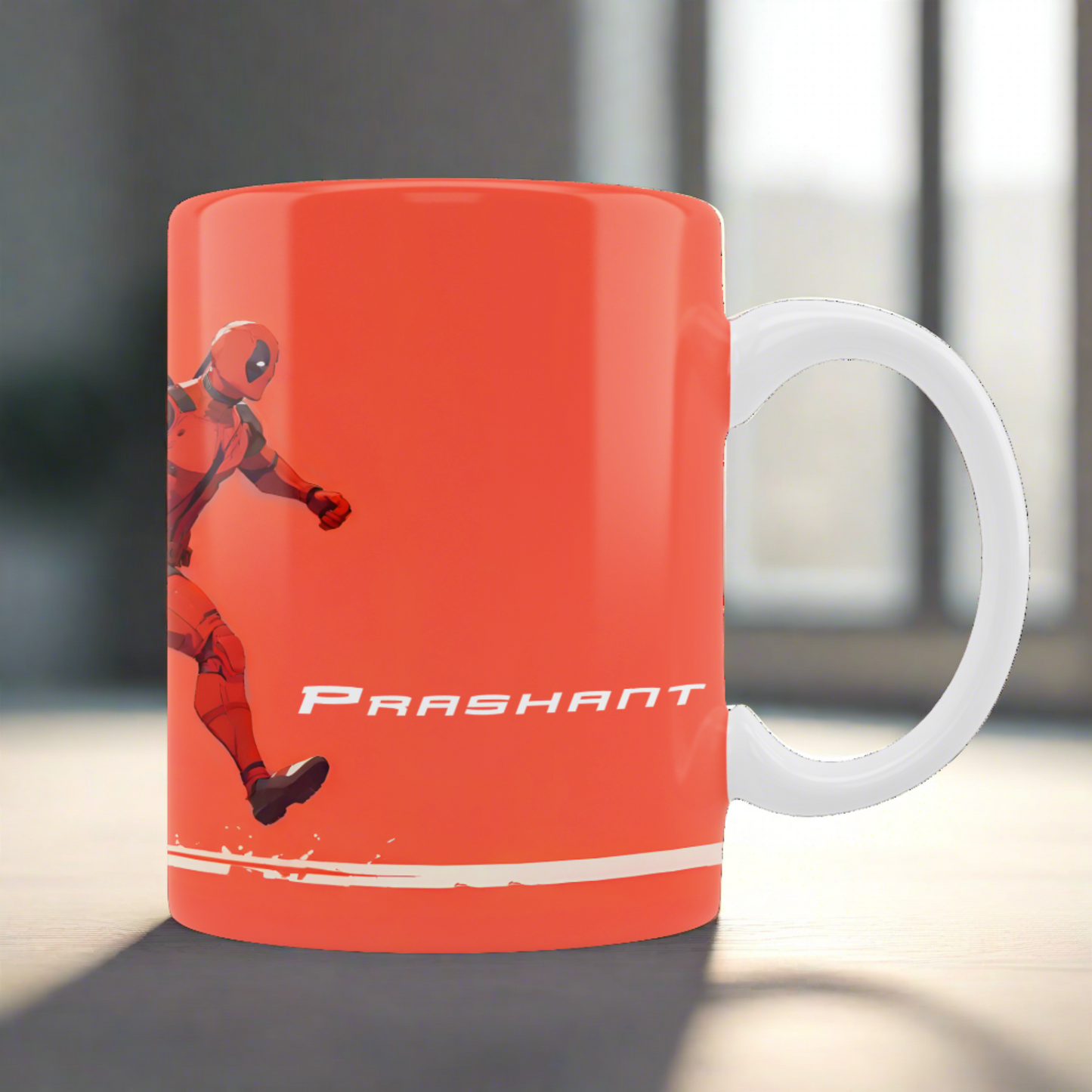 Deadpool Minimalistic Limited Edition Printed Ceramic Mug + Keychain Combo