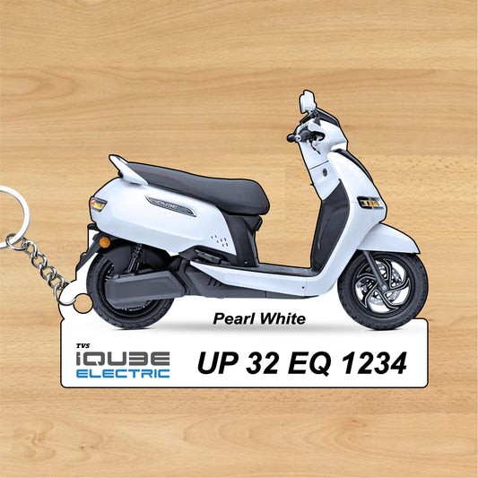 TVS iQube Electric - Personalized TVS Keychain - Wood, Acrylic, Metal Printed