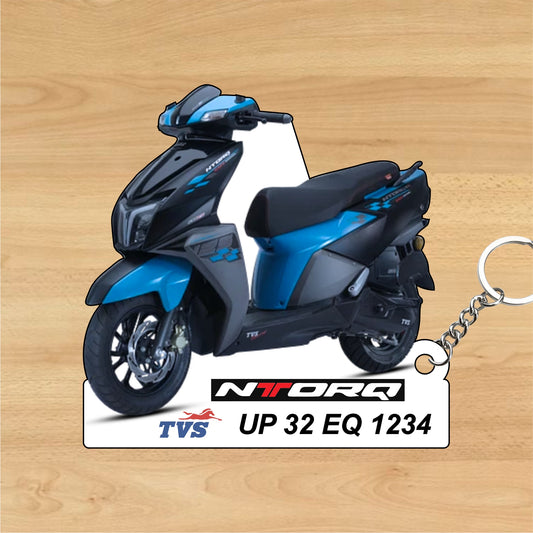 TVS Ntorq - Personalized TVS Keychain - Wood, Acrylic, Metal Printed