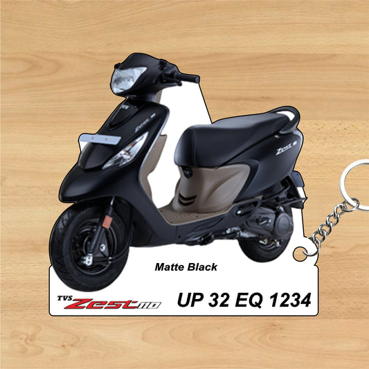 TVS Zest 110 - Personalized TVS Keychain - Wood, Acrylic, Metal Printed