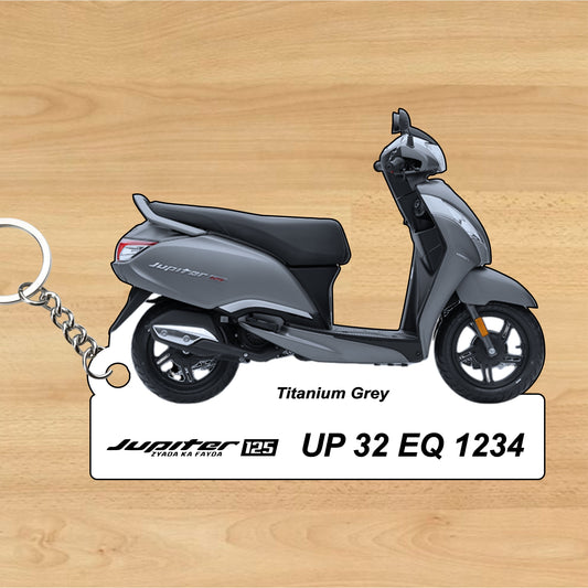 TVS Jupiter 125 - Personalized TVS Keychain - Wood, Acrylic, Metal Printed